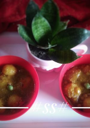 A picture of Baby potatoes with Chana Dal.
