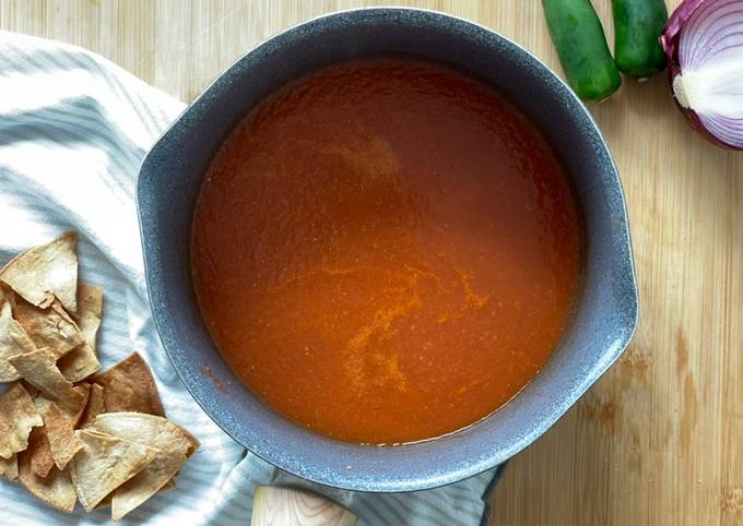 Salsa para chilaquiles rojos muy fácil Receta de poramoralhambre- Cookpad