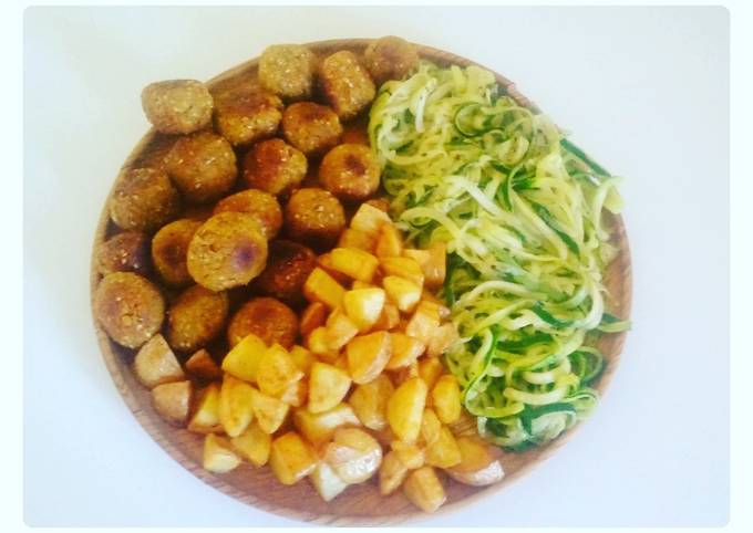 Croquettes de lentilles de corail et ses spaghettis de courgette