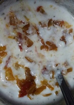 A picture of Roasted Onion Raita.