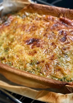 Una foto de Quiche de espinacas congeladas