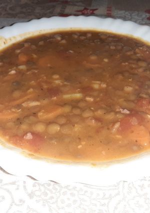 Szalonnás lencseleves recept fotója