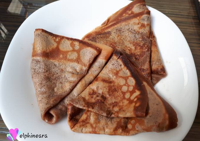 Pancake/Panekuk Coklat dengan isi Nutella dan Keju