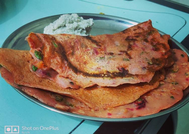 Steps to Make Award-winning Beetroot Uttapam