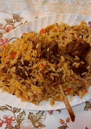 A picture of Rice and beans.