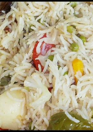 A picture of Vegetable pulao recipe.