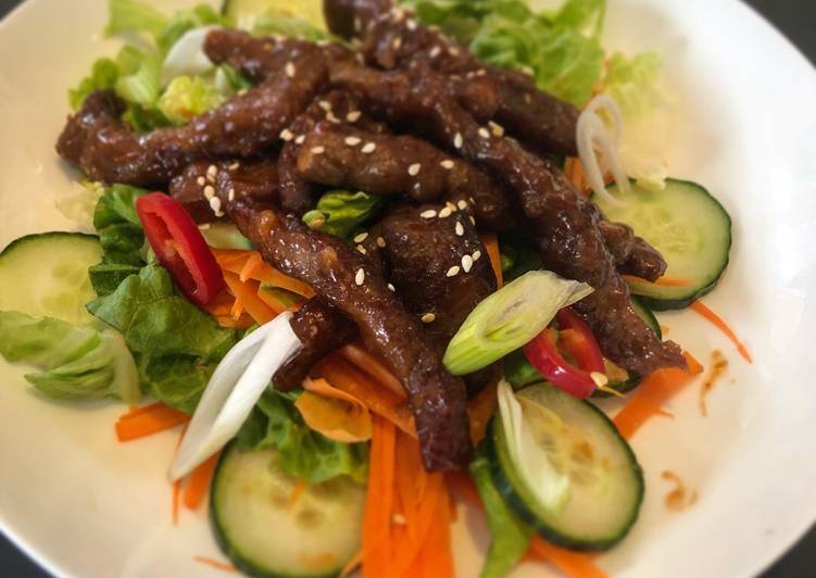 Simple Way to Prepare Speedy Crispy Fried Beef Salad