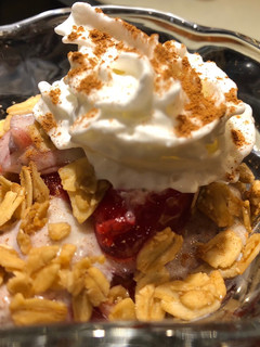 A picture of Oreo ~ Cherry 🍒 Granola Dessert 🍨.