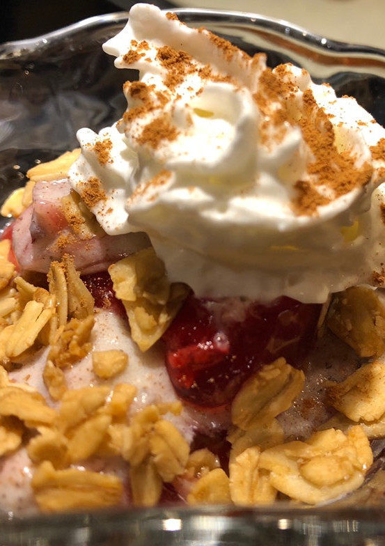 A picture of Oreo ~ Cherry 🍒 Granola Dessert 🍨.
