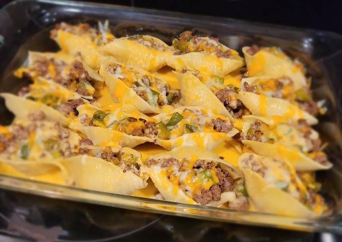 Recipe of Ultimate Philly cheese steak stuffed shells
