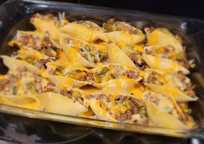 Philly cheese steak stuffed shells