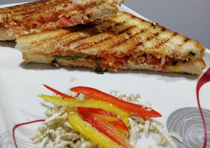 Recipe of Homemade Curd paneer sandwich
