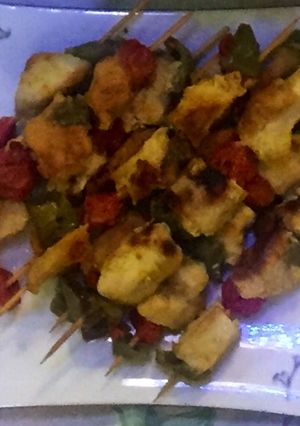 عکسی از دستور جوجه با سیخ چوبی