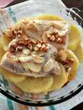 Merluza, papas y cebolla al pimentón.🇮🇹Nasello, patate, e cipolla