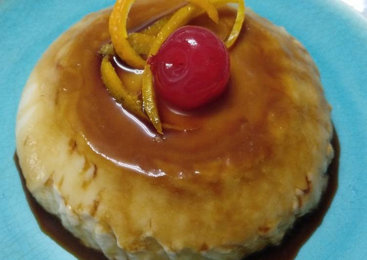 Flan de queso crema y café