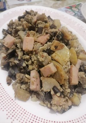 Una foto de Revuelto de berenjenas airfryer