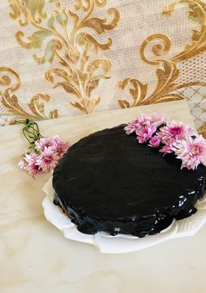 عکسی از دستور کیک یخچالی شکلاتی