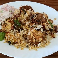A picture of Kerala style chicken biriyani.