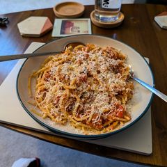 A picture of My favourite homemade tomato and chorizo pasta.