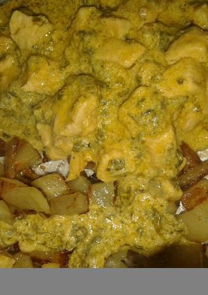 Una foto de Pollo al verdeo con papas al horno :)