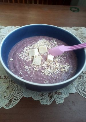 Foto resep Bubur Tahu Oatmeal Ubi Ungu