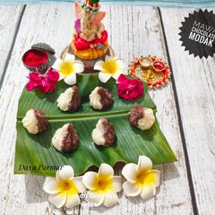 Fireless Mawa Chocolate Modak A picture of Fireless Mawa Chocolate Modak.