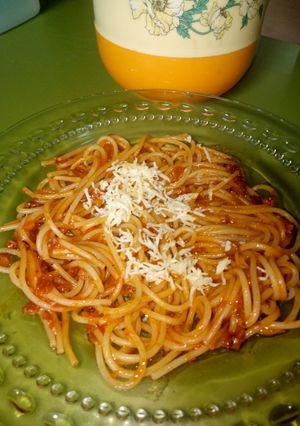 Foto resep Spaghetti Bolognese Spicy with Garlic and Cheese