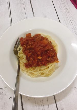 Hình của món Spaghetti bò bằm.