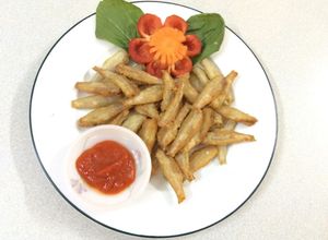 Hình của món Cá cơm tươi chiên giòn.