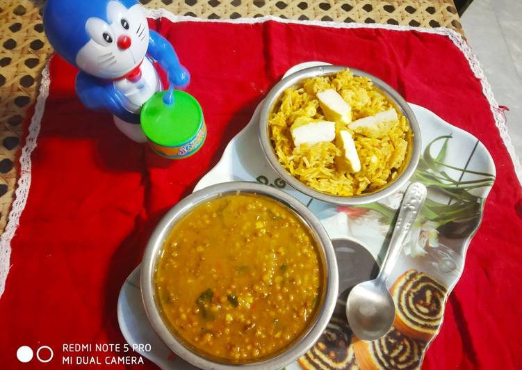Steps to Prepare Ultimate Moth dal with Shahi paneer Rice