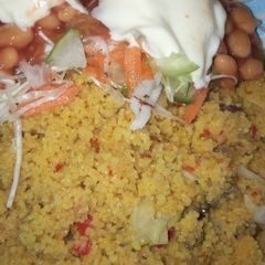Couscous and coleslaw A picture of Couscous and coleslaw.