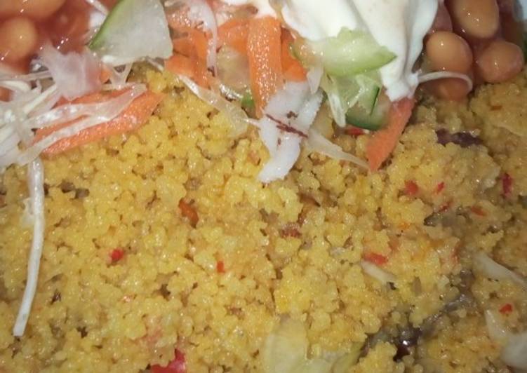 Easiest Way to Prepare Super Quick Homemade Couscous and coleslaw