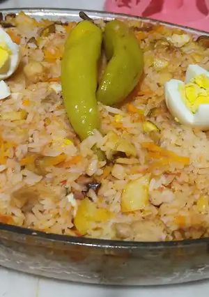 صورة لوصفة أرز بالخضر والدجاج من ايادي أمي الغالية 😍