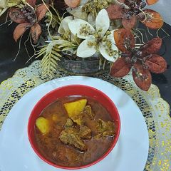 Mutton potato korma A picture of Mutton potato korma.