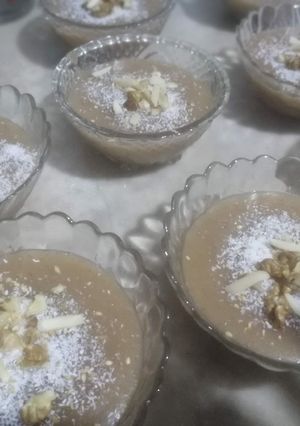 A picture of Meghli (Caraway Rice Pudding).