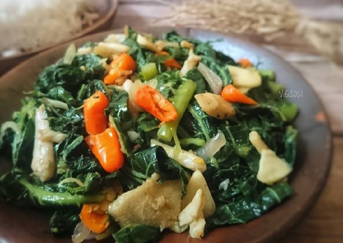 Cara Gampang Menyiapkan Tumis daun pepaya teri, Enak Banget