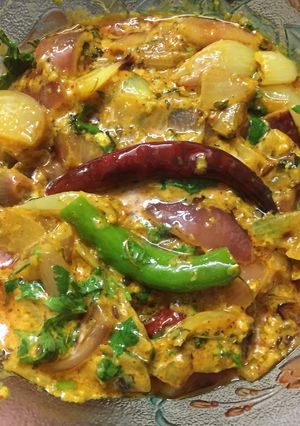 A picture of Malai pyaaz ki Rajasthani sabji.