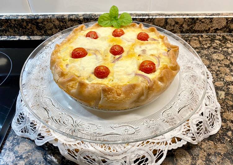 Pizza rústica de atún y patata