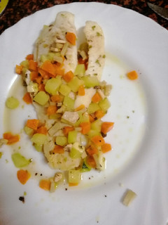 Una foto de Filete de merluza al papillote