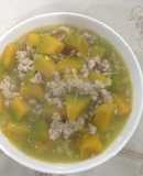 Canh bí đỏ thịt bằm