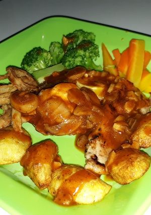 Foto resep Chicken steak with simple BBQ sauce
