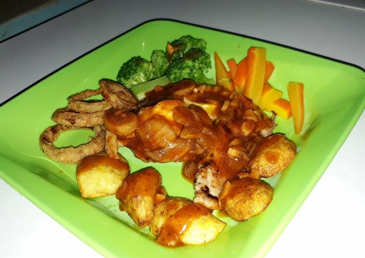 7 Resep: Chicken steak with simple BBQ sauce yang Menggugah Selera!