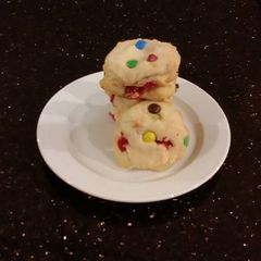 A picture of Cherry Chip Shortbread Cookies.