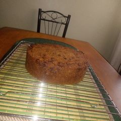 A picture of Spiced carrot and dried fruits cake.