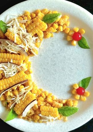 A picture of South indian cheese butter corn chat.