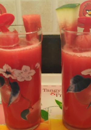 A picture of Watermelon and Orange Juice.