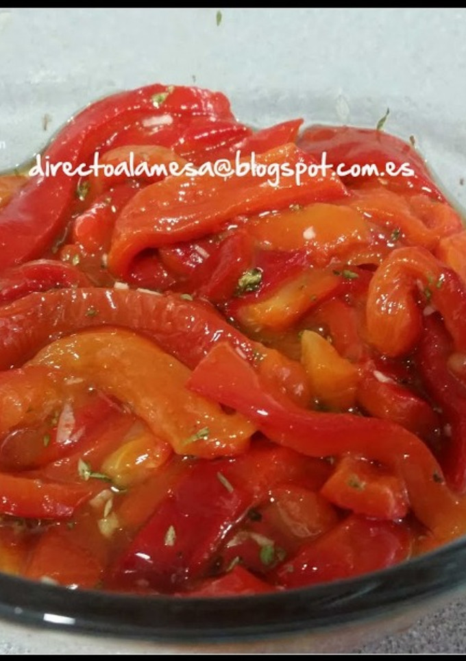 Una foto de Pimientos asados al horno