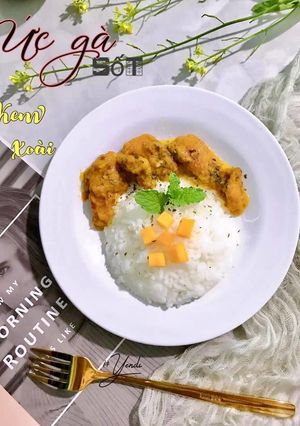 Hình của món Ức gà Sốt Kem Xoài.