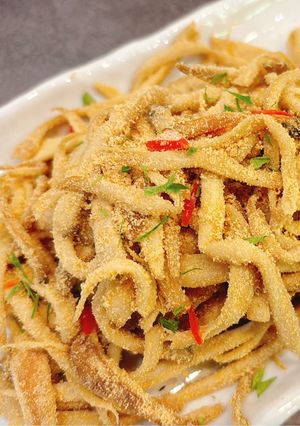 Hình của món Chạo nấm chay.