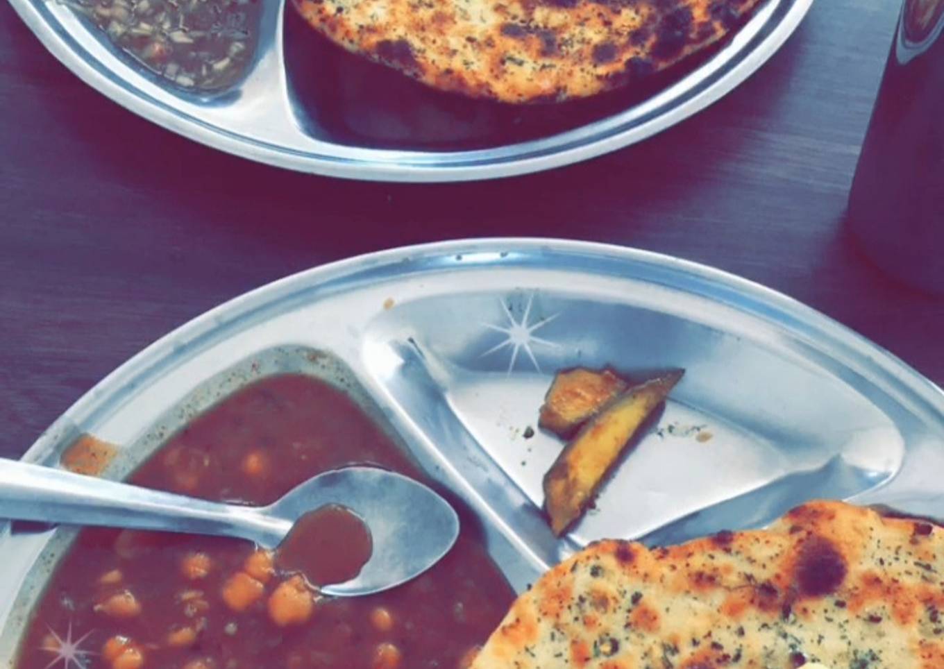 Chapata chana and amritsari kulcha